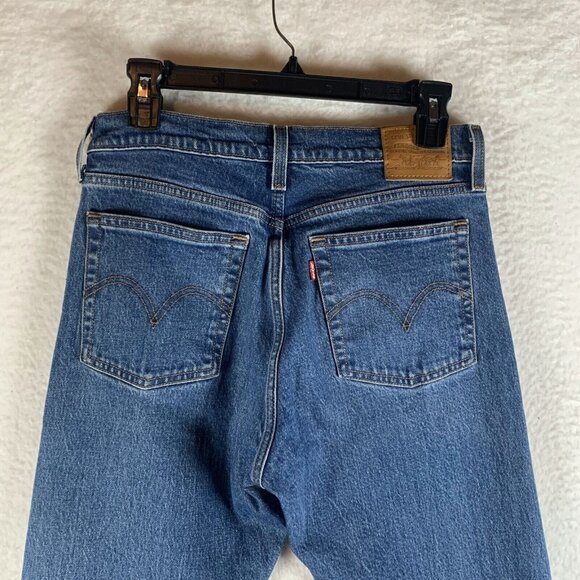 Levi's Wedgie Jeans Womens 28 Blue Denim Stretch Mid-Rise Skinny Button Fly 9698 - Picture 10 of 13